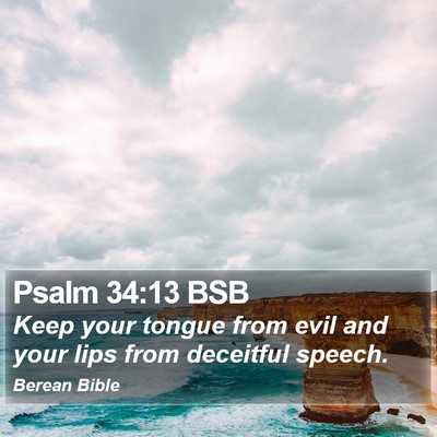 Psalm 34:13 BSB Bible Verse Image