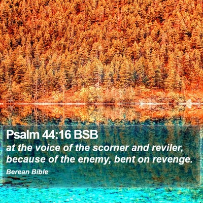 Psalm 44:16 BSB Bible Verse Image
