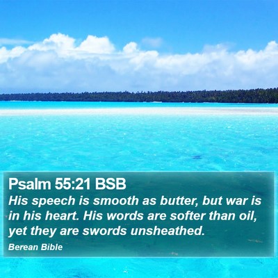 Psalm 55:21 BSB Bible Verse Image