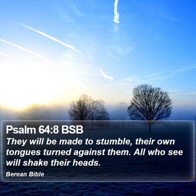 Psalm 64:8 BSB Bible Verse Image