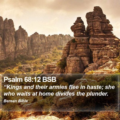 Psalm 68:12 BSB Bible Verse Image