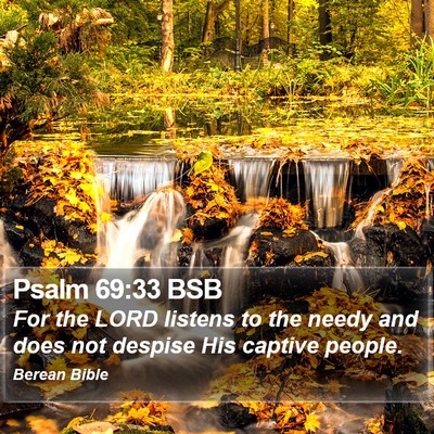 Psalm 69:33 BSB Bible Verse Image