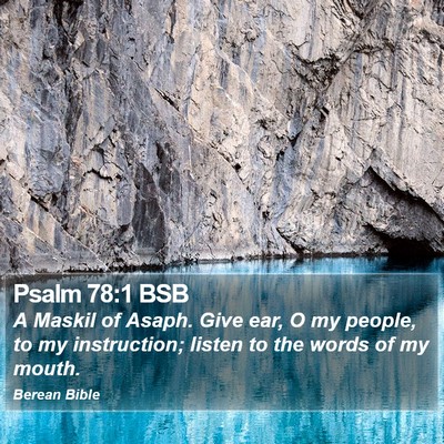 Psalm 78:1 BSB Bible Verse Image