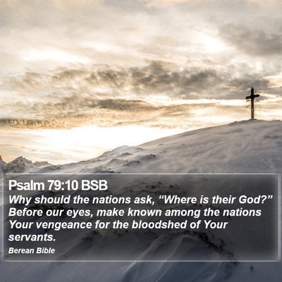 Psalm 79:10 BSB Bible Verse Image