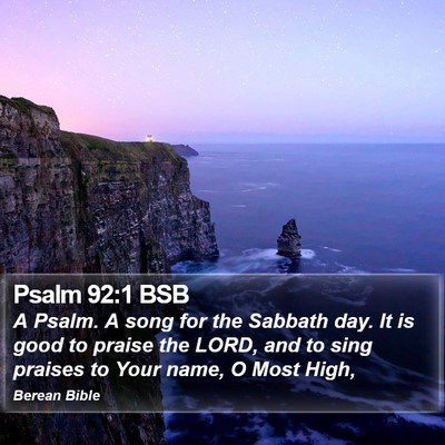 Psalm 92:1 BSB Bible Verse Image