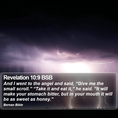 Revelation 10:9 BSB Bible Verse Image