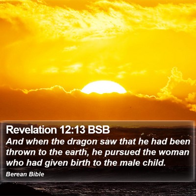 Revelation 12:13 BSB Bible Verse Image