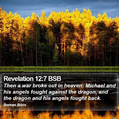 Revelation 12:7 BSB Bible Verse Image