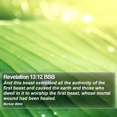Revelation 13:12 BSB Bible Verse Image