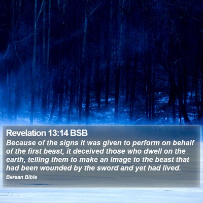 Revelation 13:14 BSB Bible Verse Image