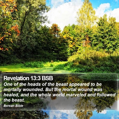 Revelation 13:3 BSB Bible Verse Image