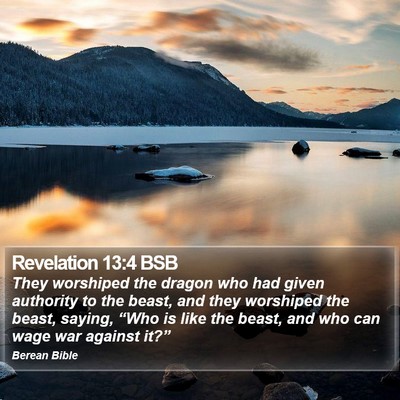 Revelation 13:4 BSB Bible Verse Image