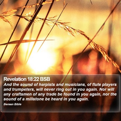Revelation 18:22 BSB Bible Verse Image