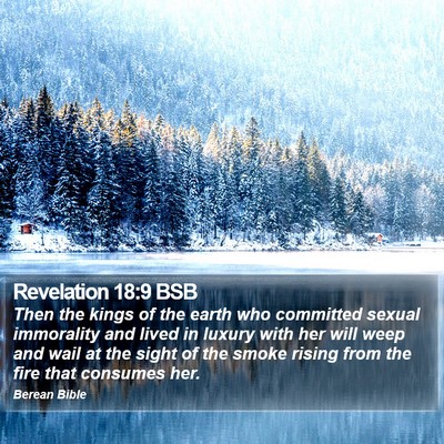 Revelation 18:9 BSB Bible Verse Image
