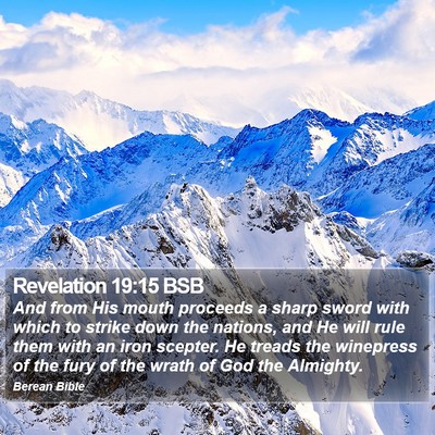 Revelation 19:15 BSB Bible Verse Image