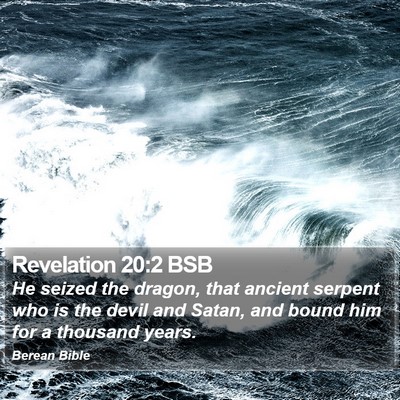 Revelation 20:2 BSB Bible Verse Image