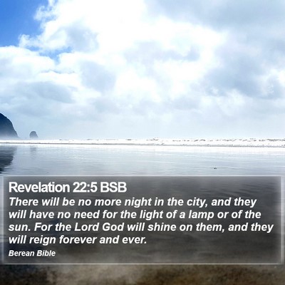 Revelation 22:5 BSB Bible Verse Image
