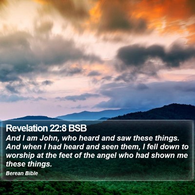 Revelation 22:8 BSB Bible Verse Image