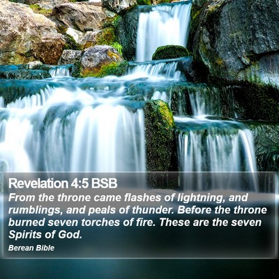 Revelation 4:5 BSB Bible Verse Image