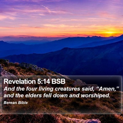 Revelation 5:14 BSB Bible Verse Image