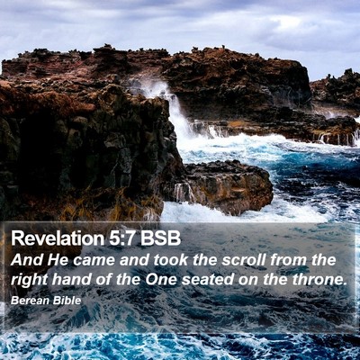 Revelation 5:7 BSB Bible Verse Image