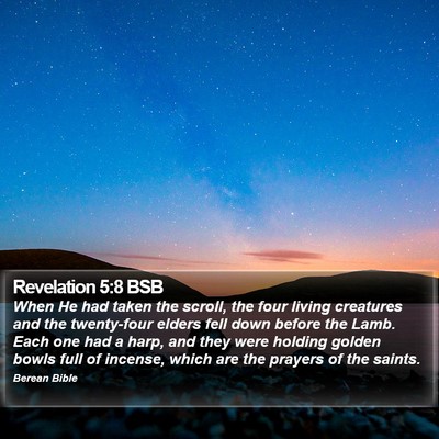 Revelation 5:8 BSB Bible Verse Image