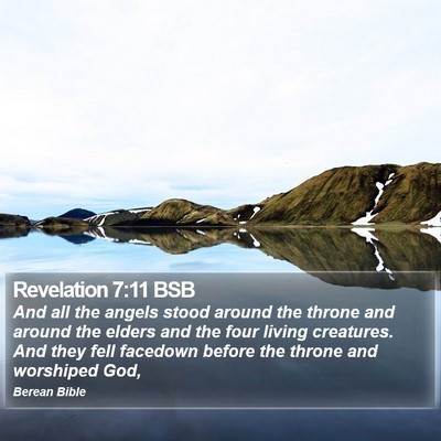 Revelation 7:11 BSB Bible Verse Image