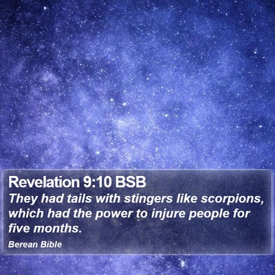 Revelation 9:10 BSB Bible Verse Image