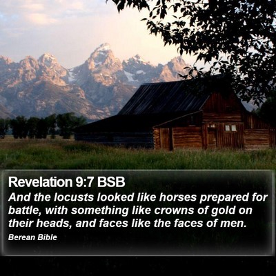 Revelation 9:7 BSB Bible Verse Image