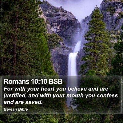 Romans 10:10 BSB Bible Verse Image