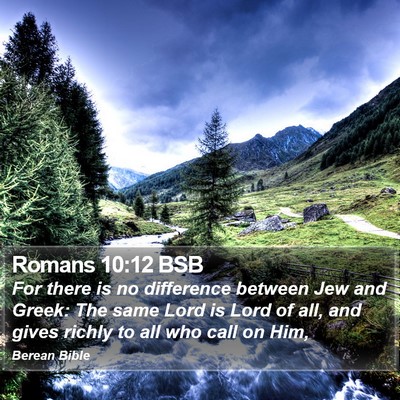 Romans 10:12 BSB Bible Verse Image