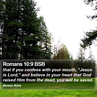 Romans 10:9 BSB Bible Verse Image