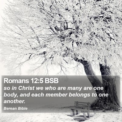 Romans 12:5 BSB Bible Verse Image