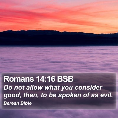 Romans 14:16 BSB Bible Verse Image