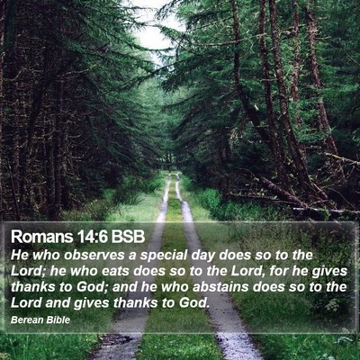 Romans 14:6 BSB Bible Verse Image