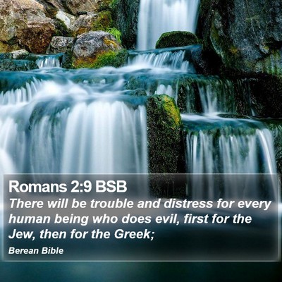 Romans 2:9 BSB Bible Verse Image