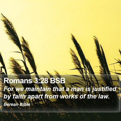Romans 3:28 BSB Bible Verse Image