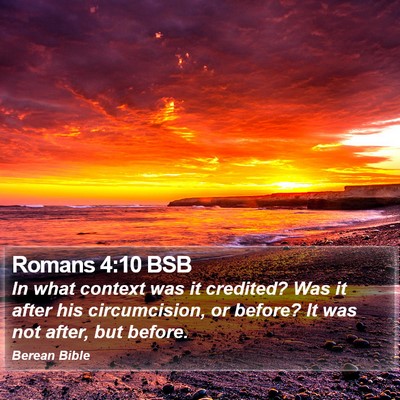 Romans 4:10 BSB Bible Verse Image