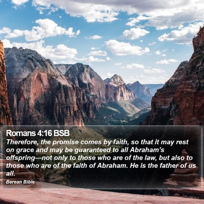 Romans 4:16 BSB Bible Verse Image