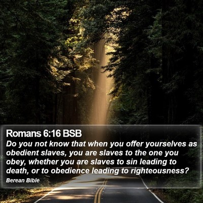 Romans 6:16 BSB Bible Verse Image