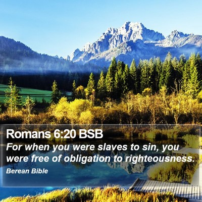 Romans 6:20 BSB Bible Verse Image