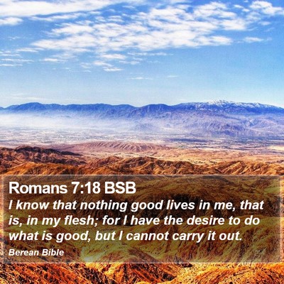 Romans 7:18 BSB Bible Verse Image