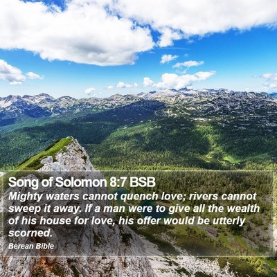 Song of Solomon 8:7 BSB Bible Verse Image