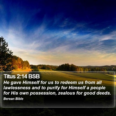 Titus 2:14 BSB Bible Verse Image