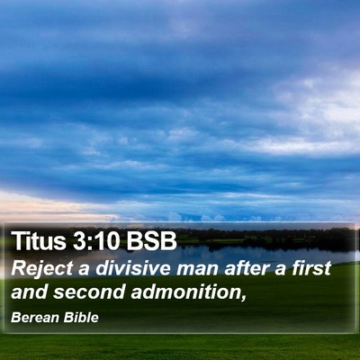 Titus 3:10 BSB Bible Verse Image