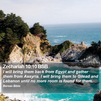 Zechariah 10:10 BSB Bible Verse Image