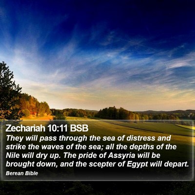 Zechariah 10:11 BSB Bible Verse Image