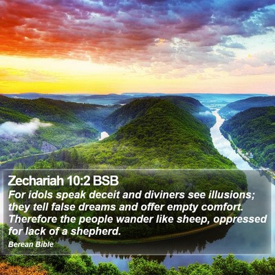 Zechariah 10:2 BSB Bible Verse Image