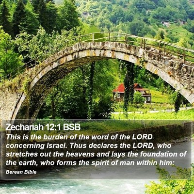 Zechariah 12:1 BSB Bible Verse Image