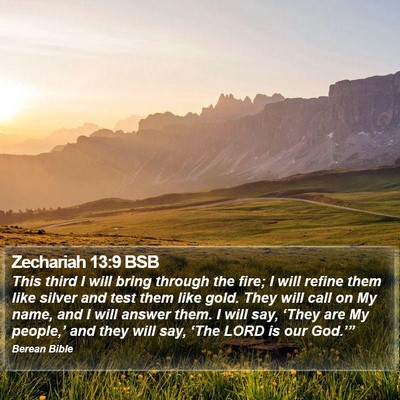 Zechariah 13:9 BSB Bible Verse Image